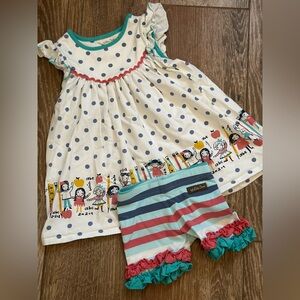 Matilda Jane - Back to School First Day Outfit - Size 2 - Dress and Shorties